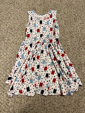 Dot Dot Smile Sleeveless Dress with Red, Navy & Light Blue Popsicles